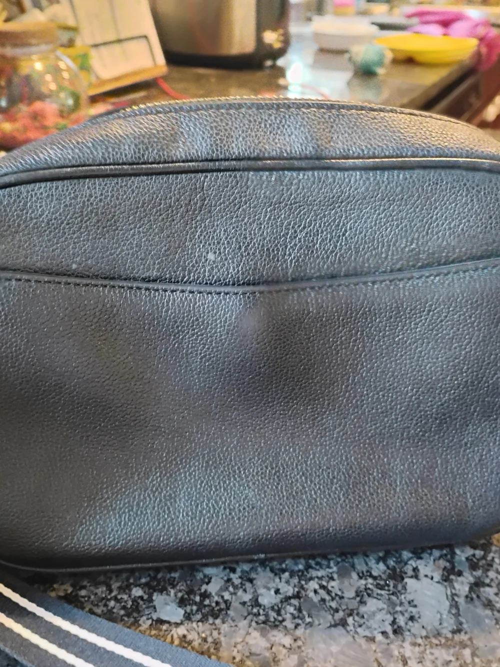 kate spade black pebbled leather Crossbody Bag with gold-tone logo